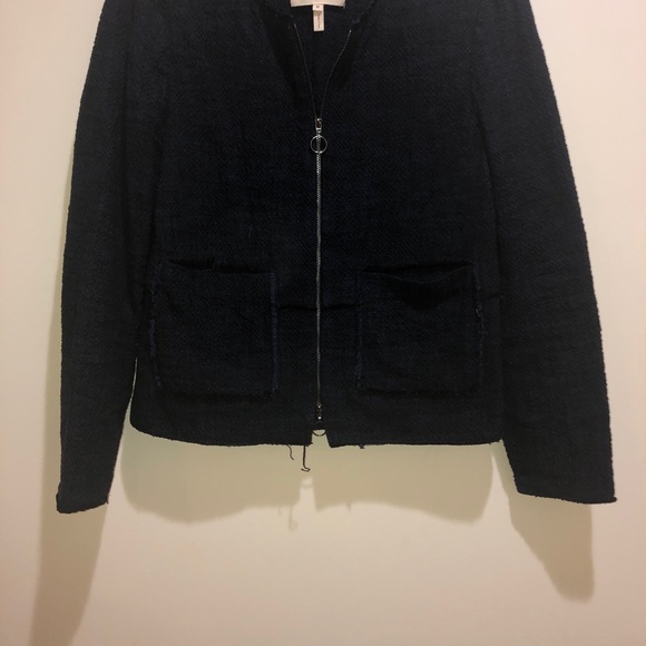 Rebecca Taylor Size 10 Blue Zip Front Blazer - Picture 8 of 8